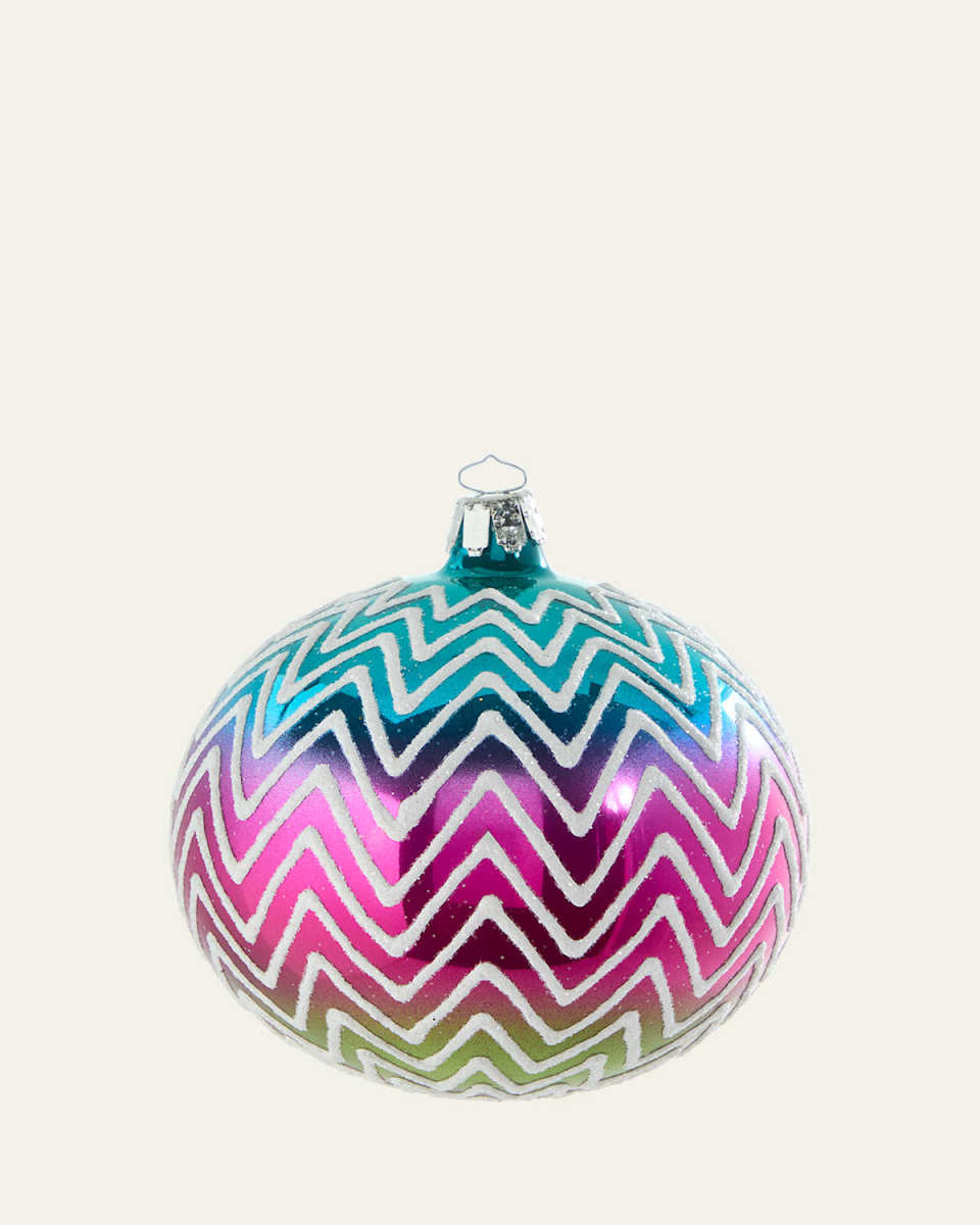 Chevron Tricolor Ball Ornament